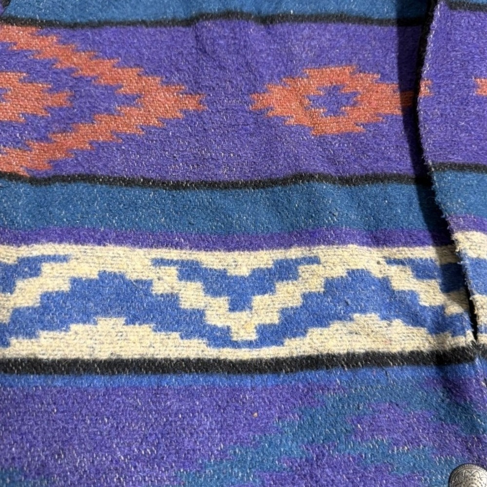 Vintage roper Southwest Aztec Geometric Wool Blend Jacket Purple Velvet 90s L - Picture 4 of 8